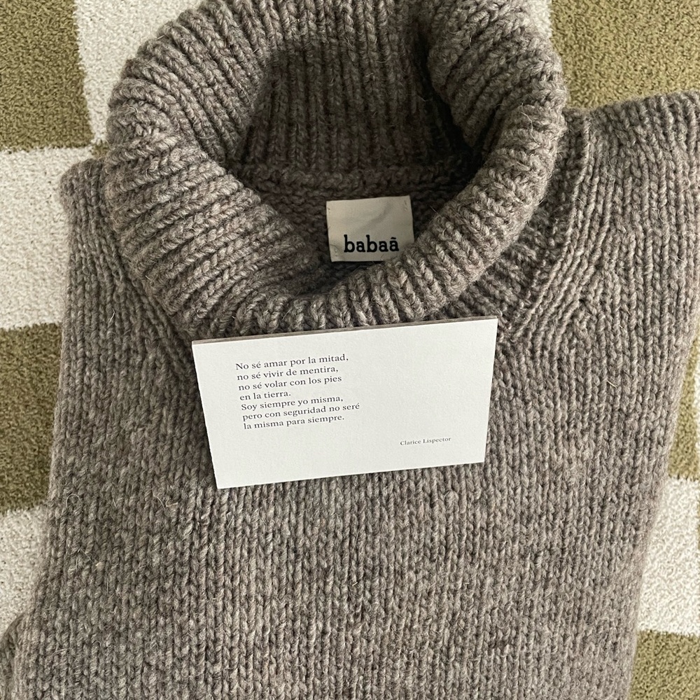 Babaa Men’s Jumper No17 Wool Turtleneck Sweater Dark Mist - Picture 3 of 15